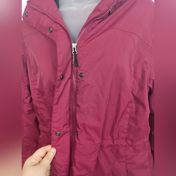 L.L BEAN Coatigan Cozy Winter Fall Casual long Red Burgundy Jacket size Large - Picture 5 of 11